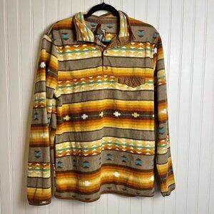 Ramatex Cabin Fever Aztec Fleece Pullover 1/4 Button Men's M18